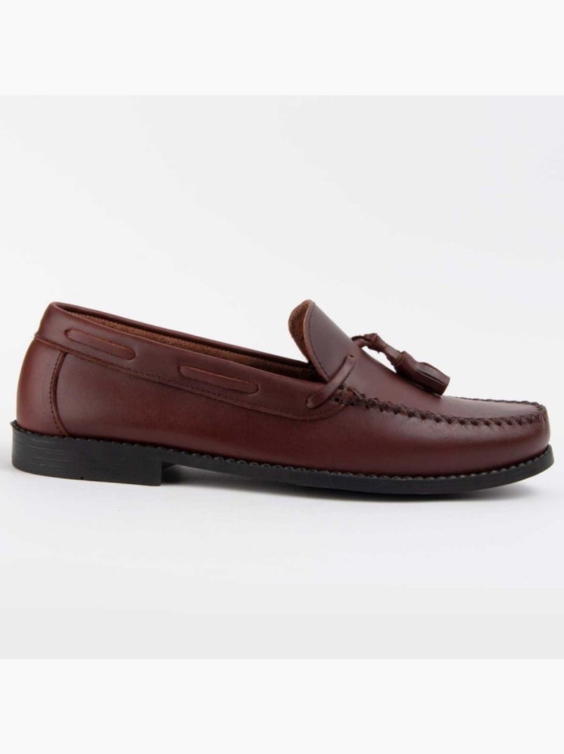 Mocassim Couro Natural Purapiel Castanho - Kiabi