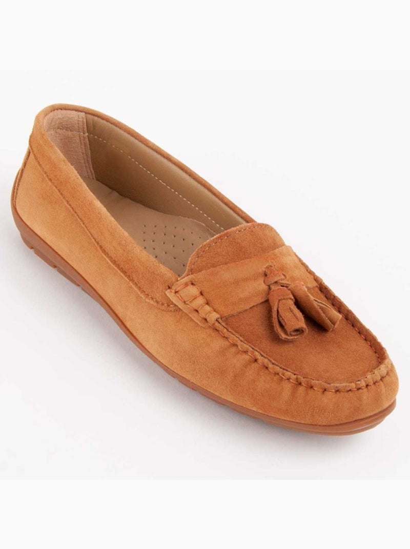 Mocassim Couro Natural Purapiel Castanho - Kiabi