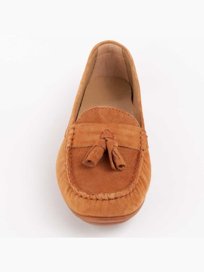 Mocassim Couro Natural Purapiel Castanho - Kiabi