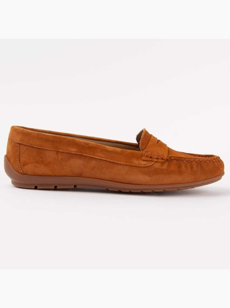 Mocassim Couro Natural Purapiel Castanho - Kiabi