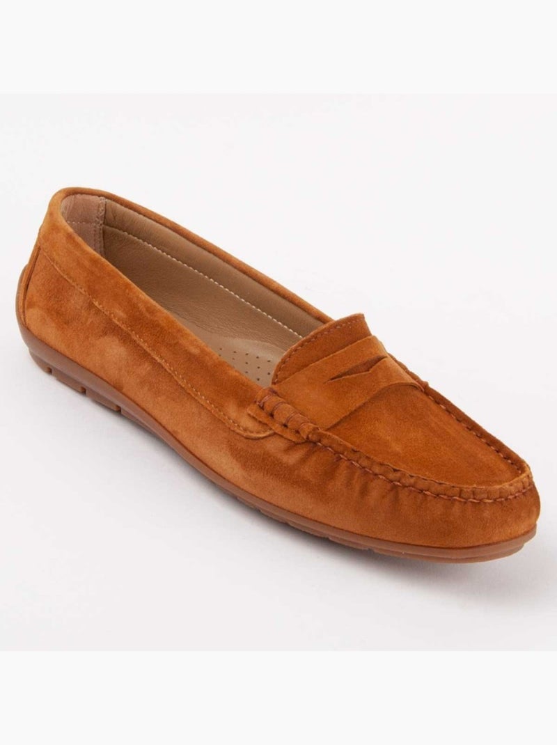 Mocassim Couro Natural Purapiel Castanho - Kiabi