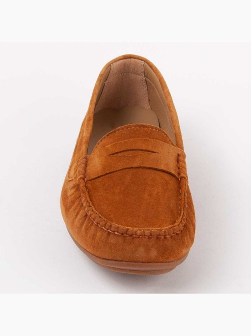 Mocassim Couro Natural Purapiel Castanho - Kiabi