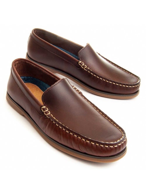 Mocassim couro natural purapiel - Kiabi
