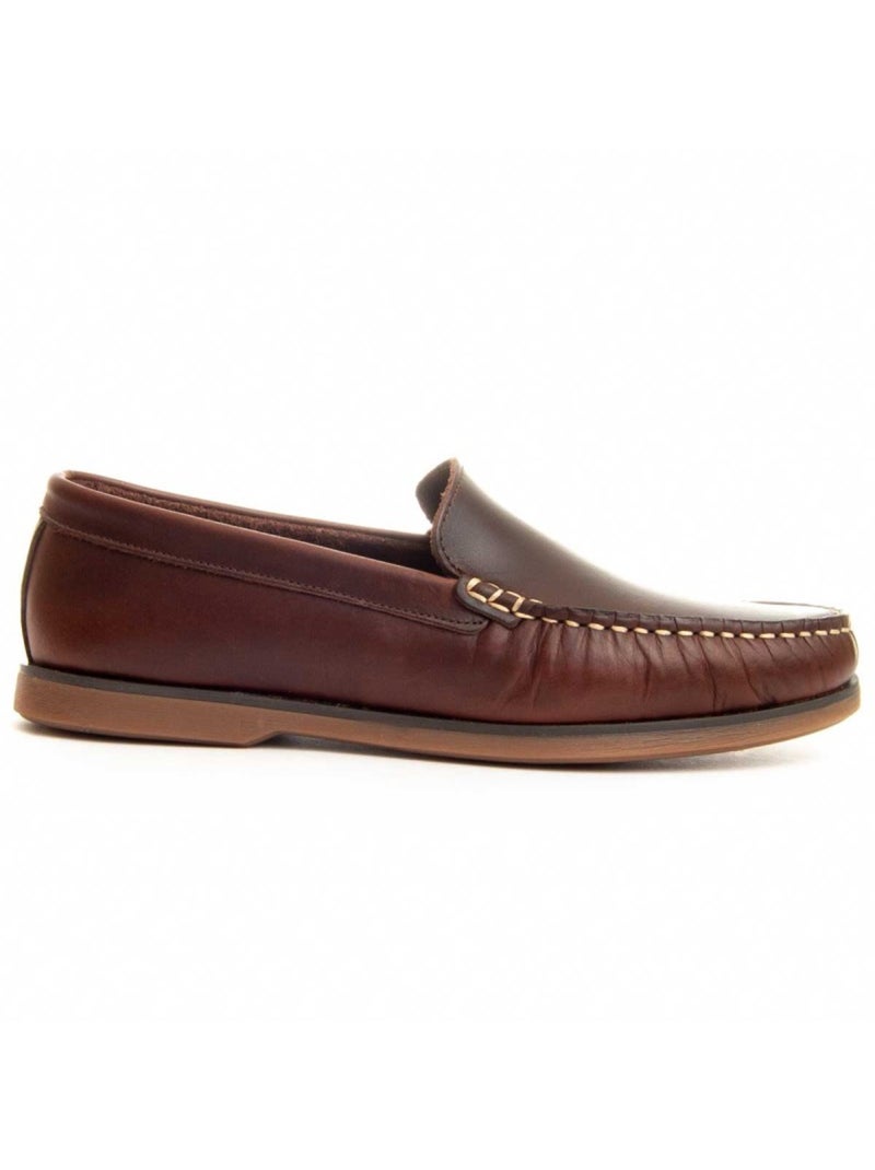 Mocassim couro natural purapiel Castanho - Kiabi