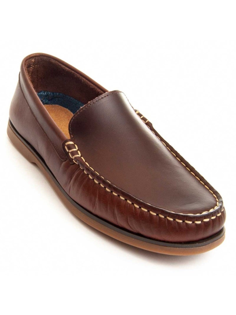 Mocassim couro natural purapiel Castanho - Kiabi