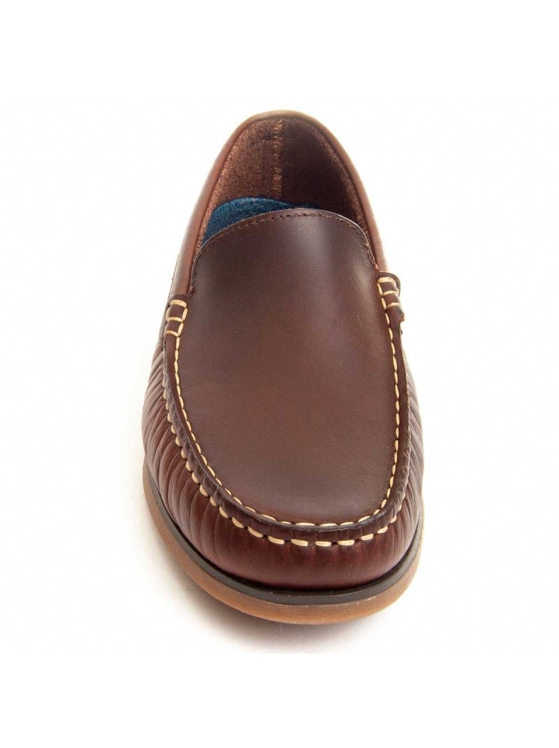 Mocassim couro natural purapiel Castanho - Kiabi