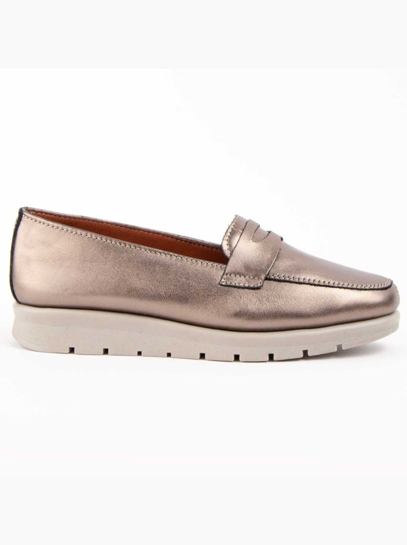 Mocassim Couro Natural Purapiel Cinza - Kiabi