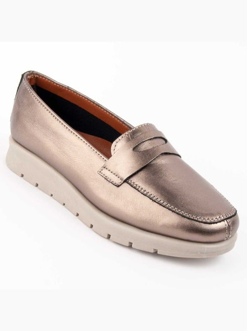 Mocassim Couro Natural Purapiel - Kiabi