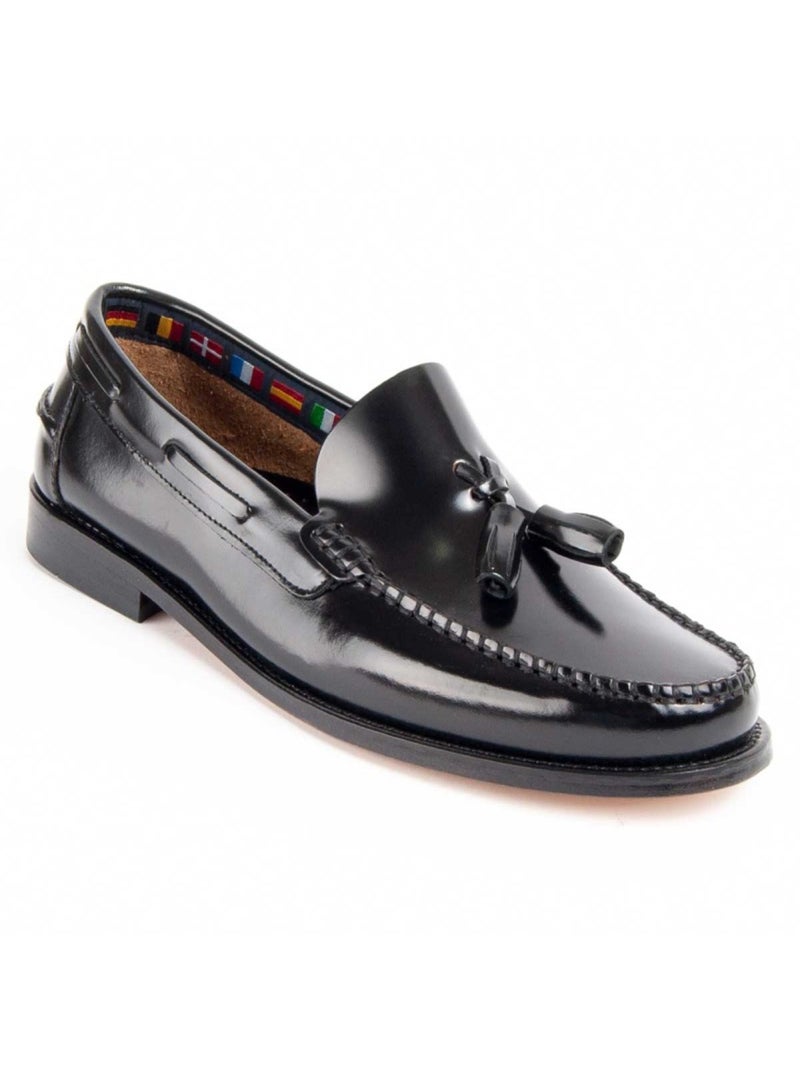 Mocassim Couro Natural Purapiel Preto - Kiabi