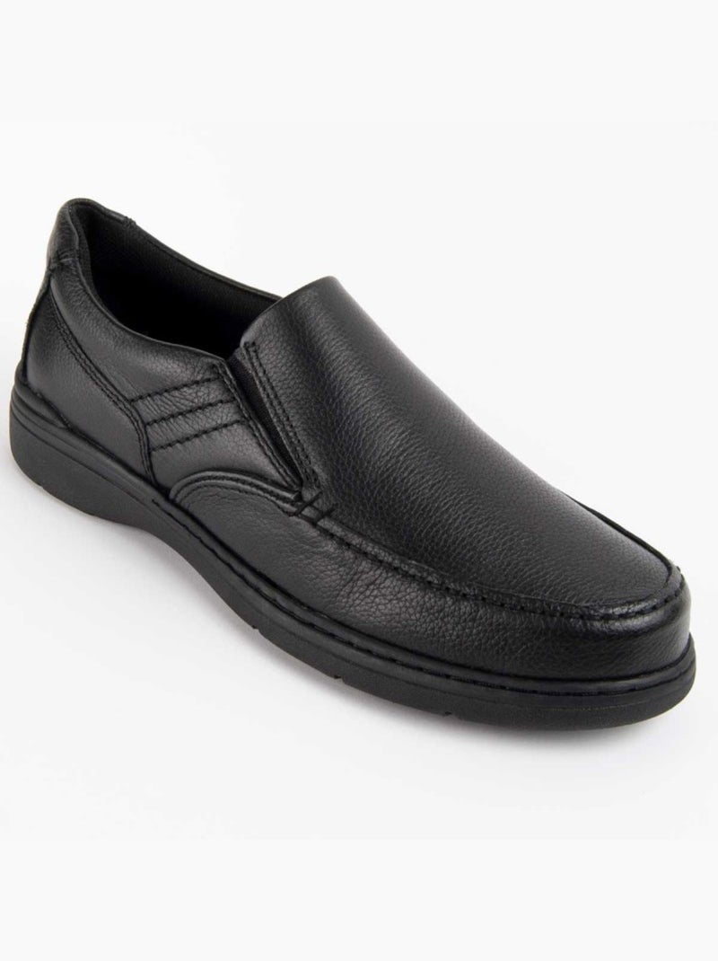 Mocassim Couro Natural Purapiel Preto - Kiabi