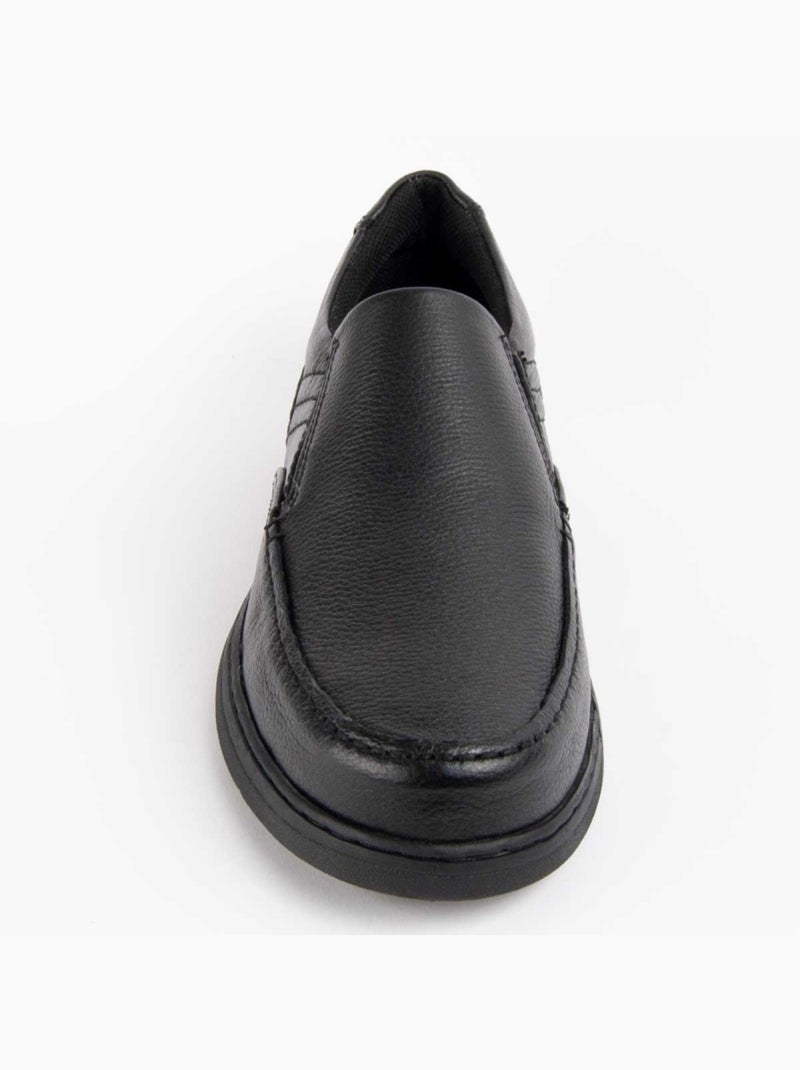 Mocassim Couro Natural Purapiel Preto - Kiabi