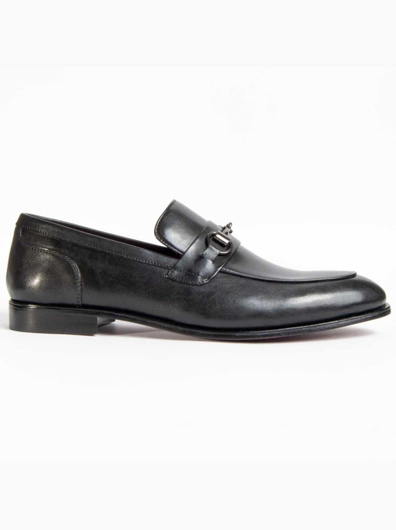 Mocassim Couro Natural Purapiel Preto - Kiabi