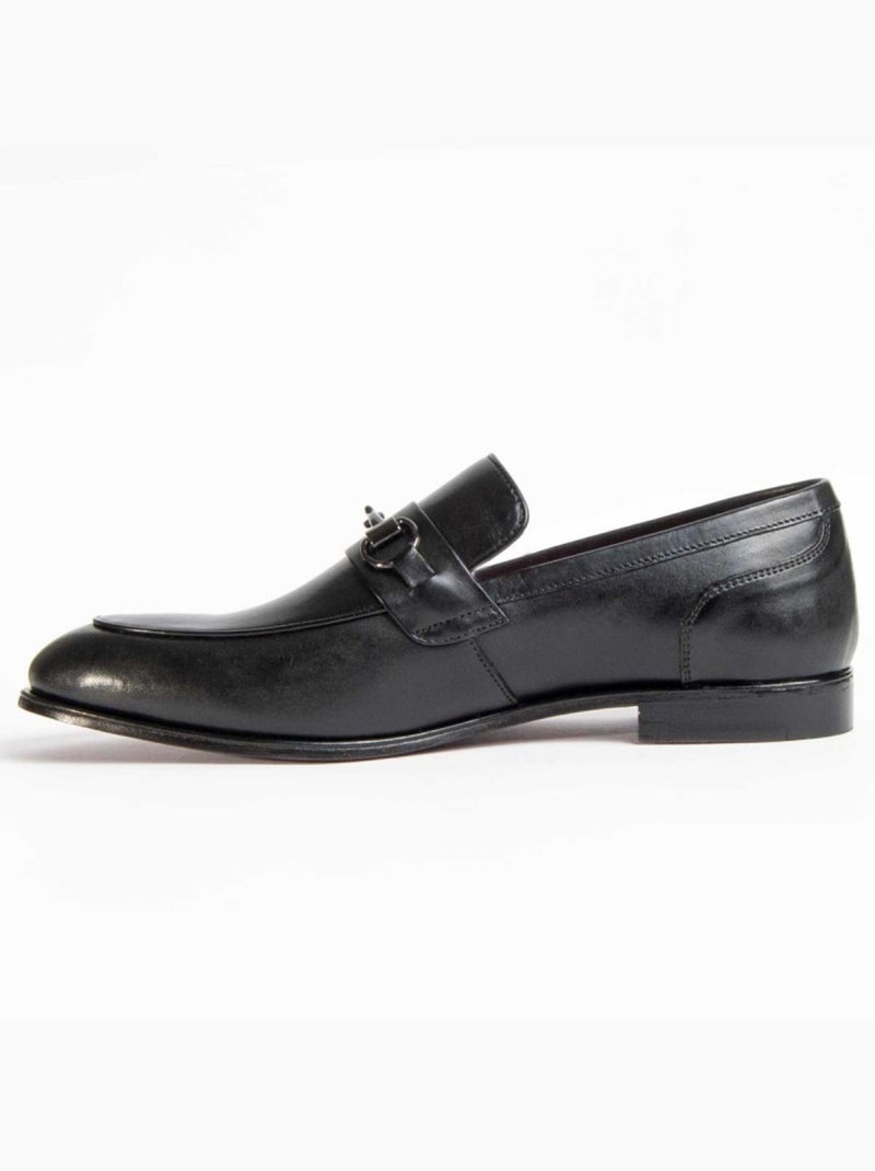 Mocassim Couro Natural Purapiel Preto - Kiabi