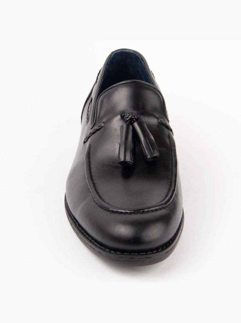 Mocassim Couro Natural Purapiel Preto - Kiabi