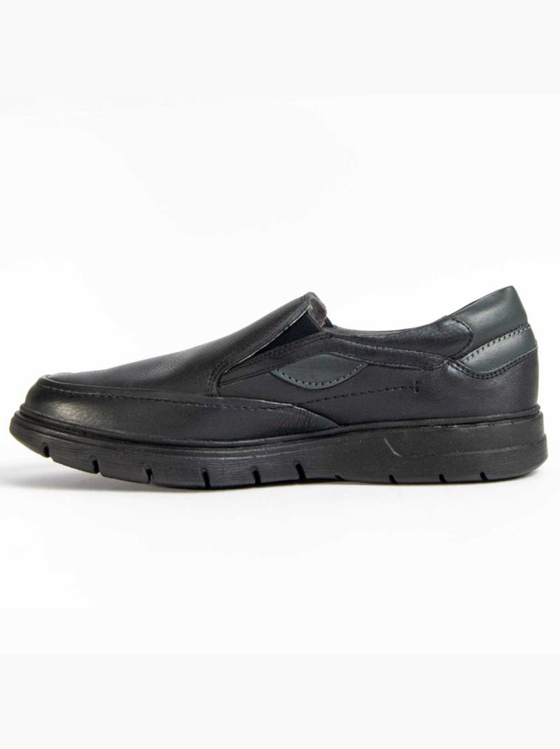 Mocassim Couro Natural Purapiel Preto - Kiabi