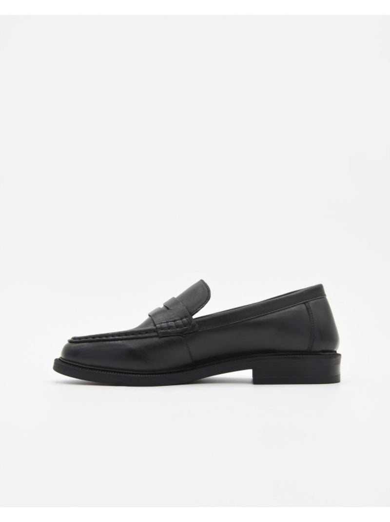 Mocassim Couro Natural Purapiel Preto - Kiabi