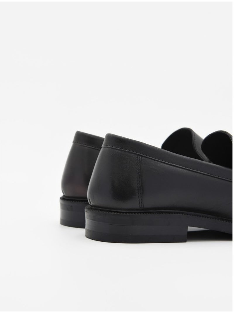 Mocassim Couro Natural Purapiel Preto - Kiabi