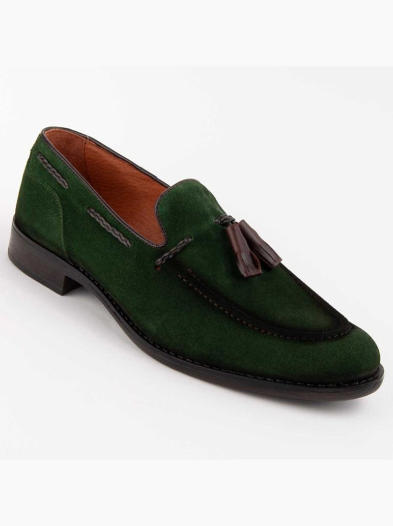 Mocassim Couro Natural Purapiel Verde - Kiabi
