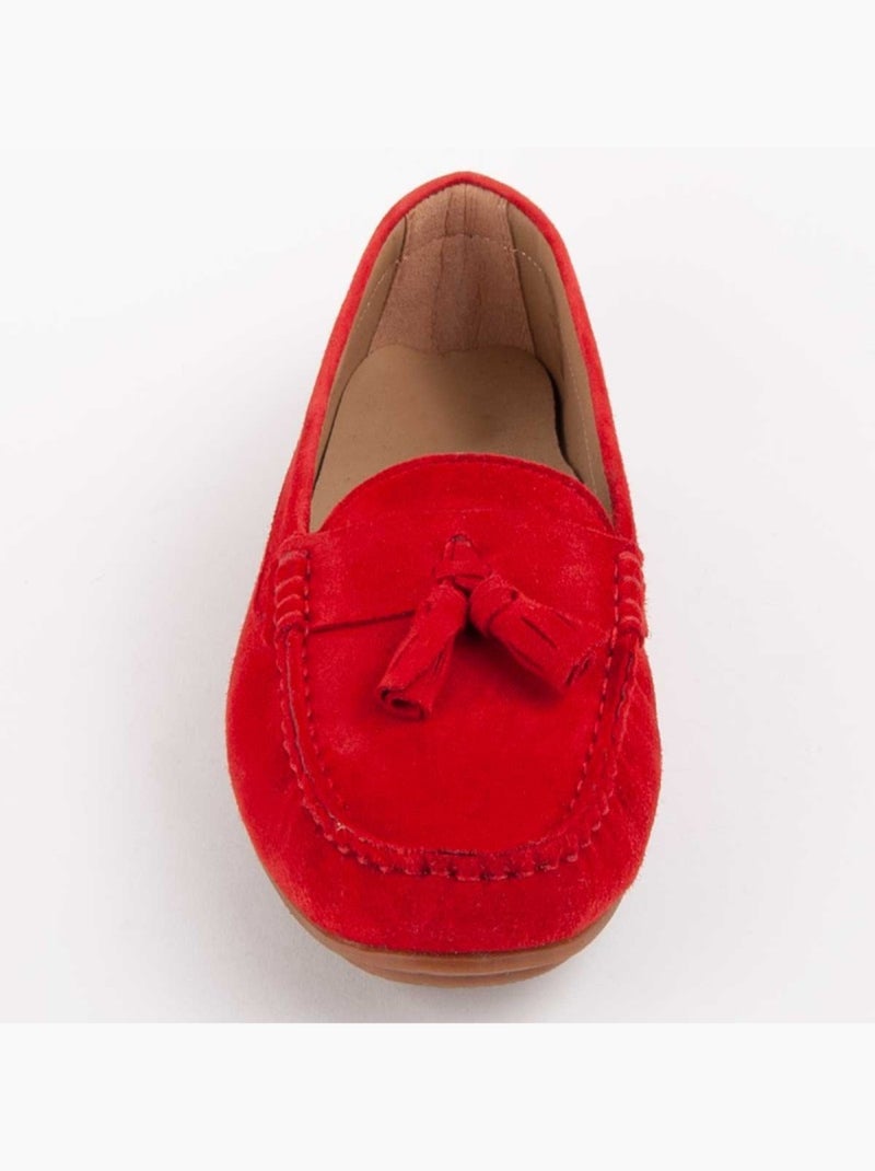 Mocassim Couro Natural Purapiel Vermelho - Kiabi