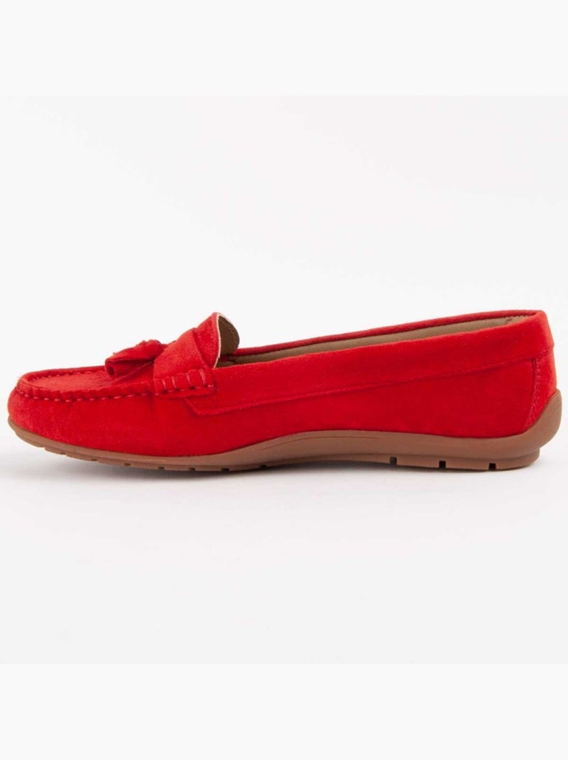 Mocassim Couro Natural Purapiel Vermelho - Kiabi