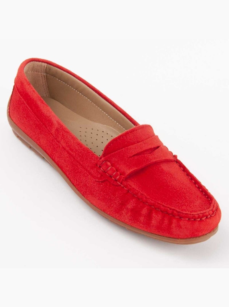 Mocassim Couro Natural Purapiel Vermelho - Kiabi