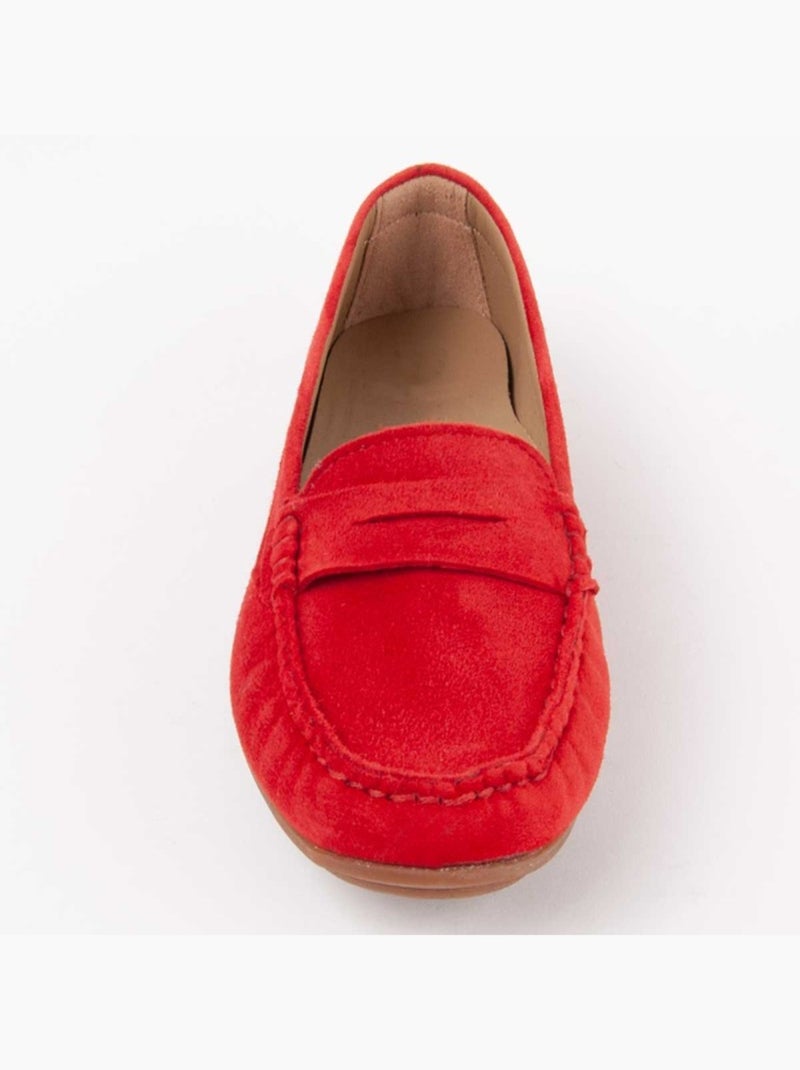 Mocassim Couro Natural Purapiel Vermelho - Kiabi