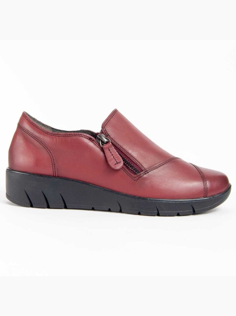 Mocassim Couro Natural Purapiel Vermelho - Kiabi
