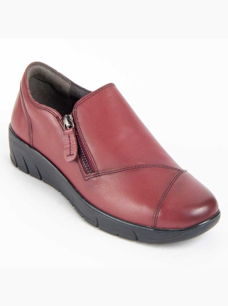 Mocassim Couro Natural Purapiel Vermelho - Kiabi