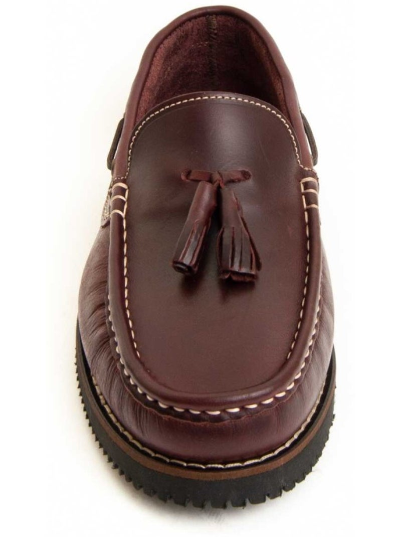 Mocassim Couro Natural Purapiel Vermelho - Kiabi