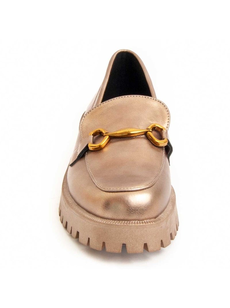 Mocassim De Plataforma Material Sintético E Têxtil Montevita Dourado/Ouro - Kiabi