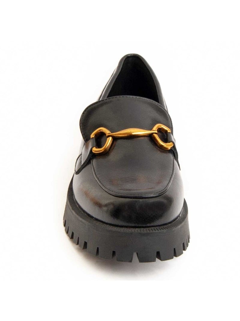 Mocassim De Plataforma Material Sintético E Têxtil Montevita Preto - Kiabi