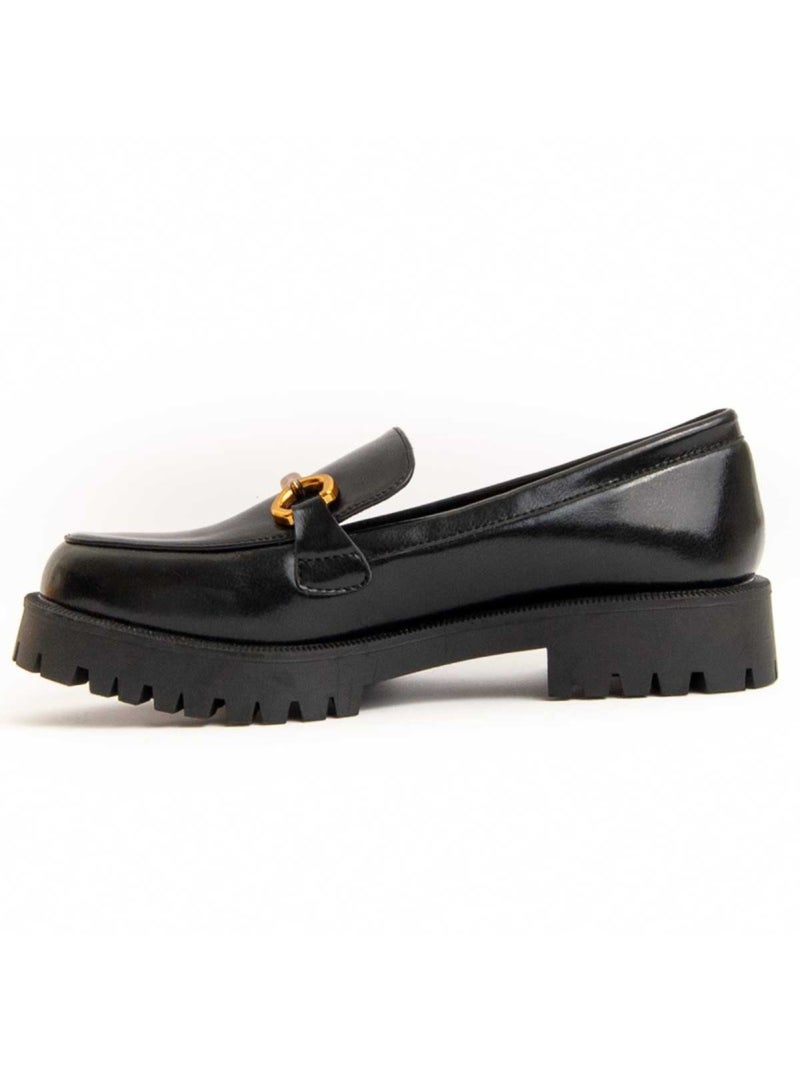 Mocassim De Plataforma Material Sintético E Têxtil Montevita Preto - Kiabi