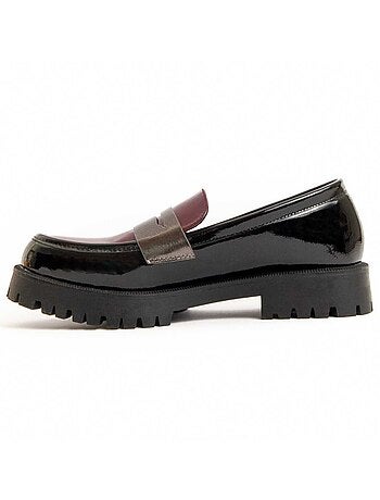 Mocassim De Plataforma Material Sintético E Têxtil Montevita
