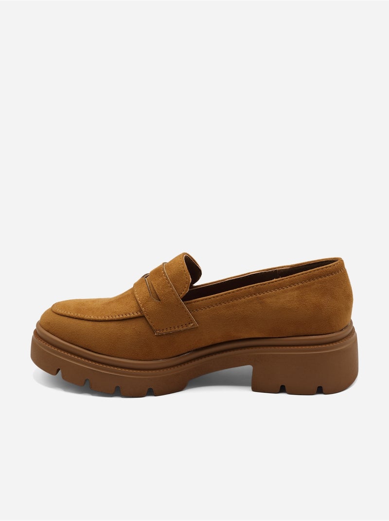 Mocassins alça cruzada Camelo - Kiabi