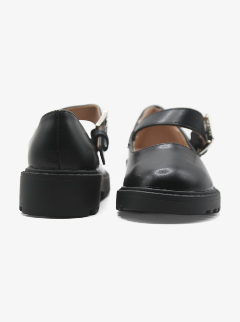 Mocassins alça cruzada Preto fosco - Kiabi