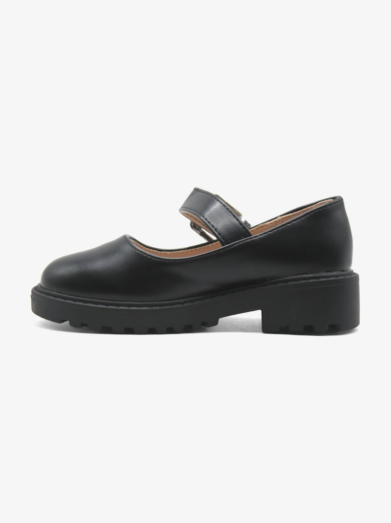 Mocassins alça cruzada Preto fosco - Kiabi