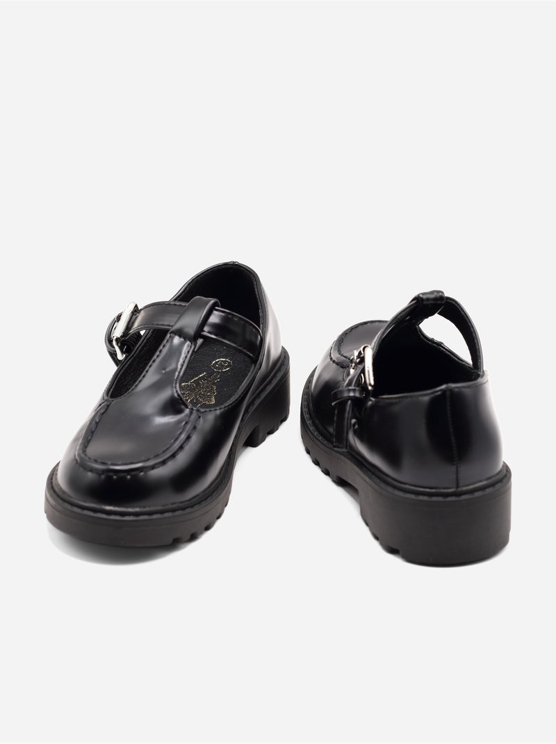 Mocassins alça cruzada Preto fosco - Kiabi