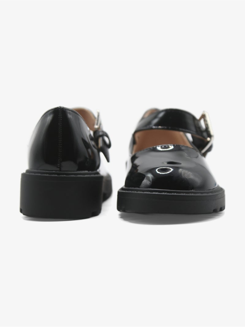 Mocassins alça cruzada Preto Preto - Kiabi