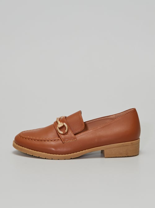 Mocassins com alfinete em pele sintética - Kiabi