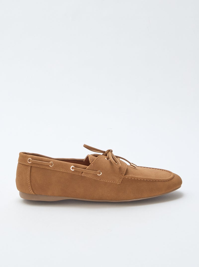 Mocassins com atacadores Castanho - Kiabi