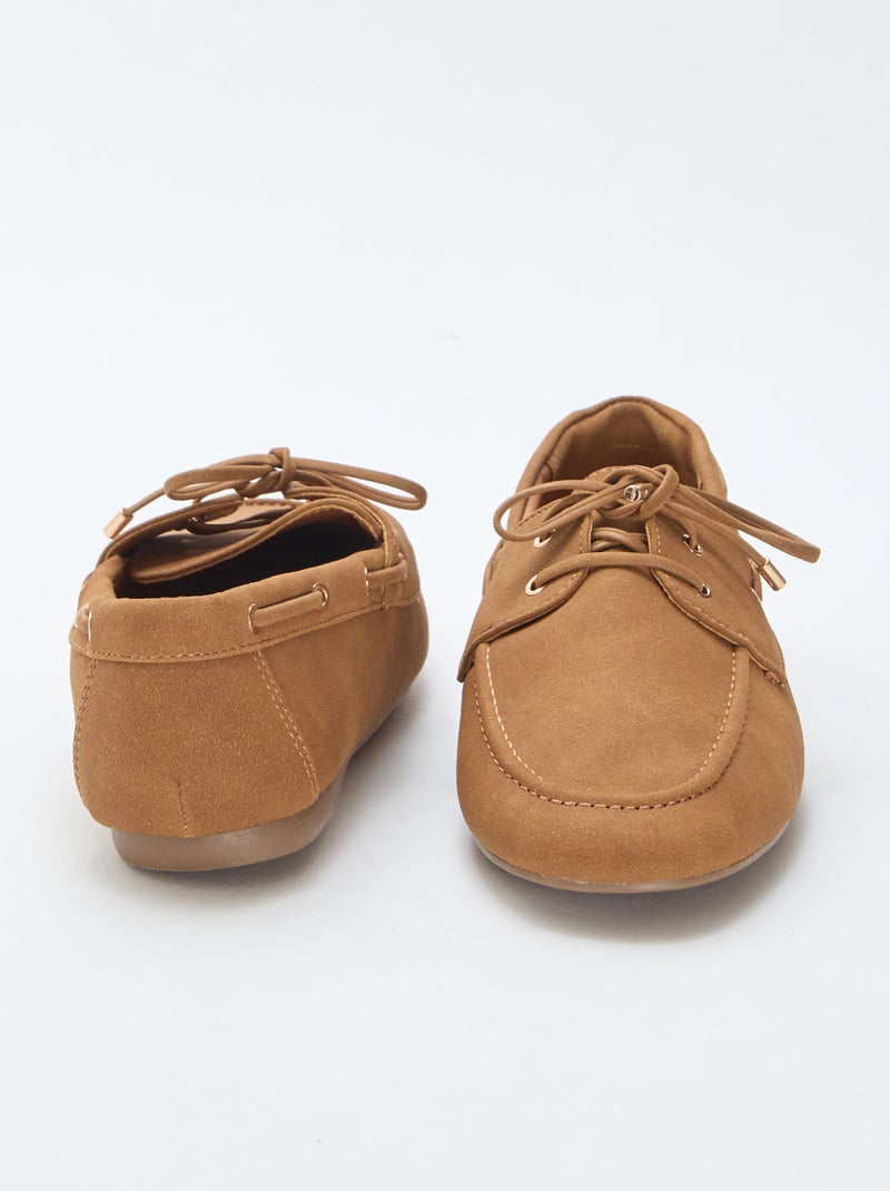 Mocassins com atacadores Castanho - Kiabi