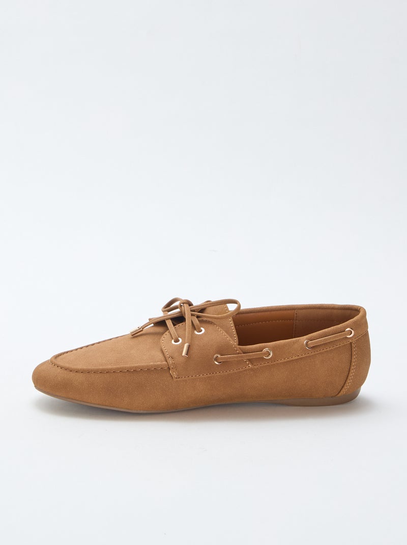 Mocassins com atacadores Castanho - Kiabi