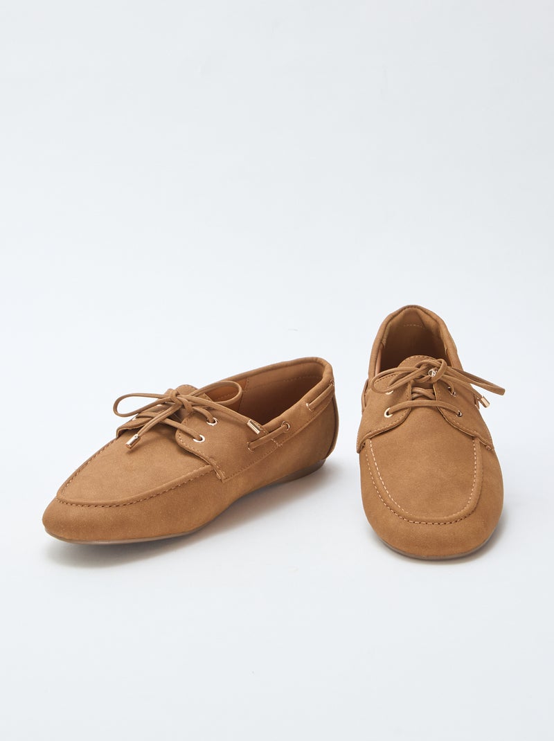 Mocassins com atacadores Castanho - Kiabi