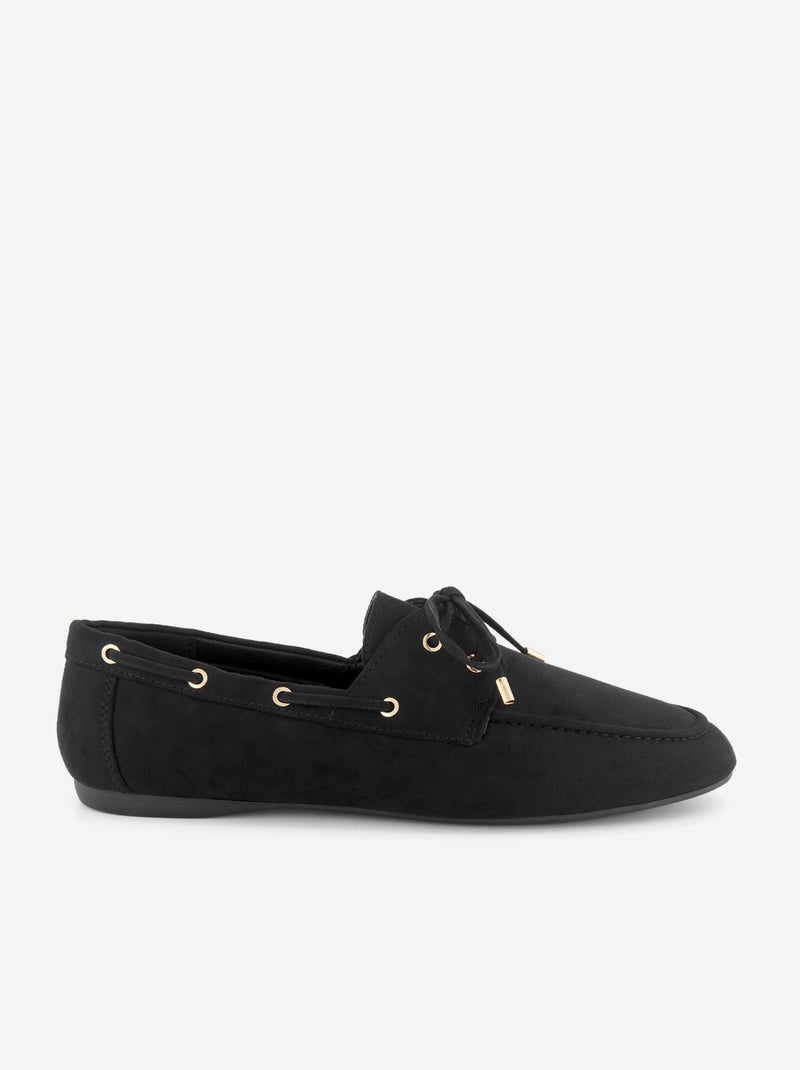 Mocassins com Cordões Preto - Kiabi