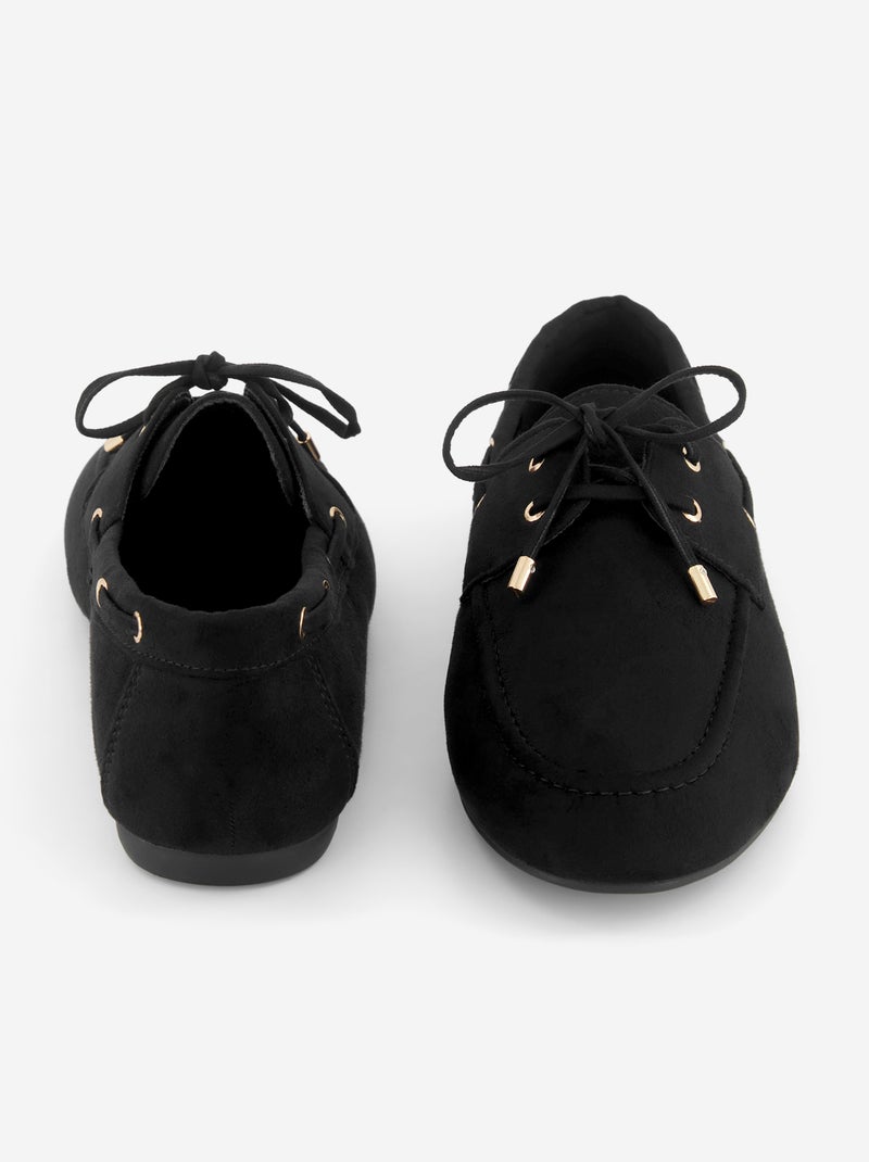 Mocassins com Cordões Preto - Kiabi