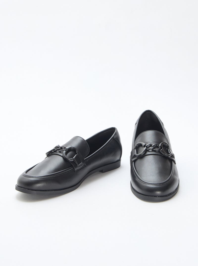 Mocassins com corrente Preto - Kiabi