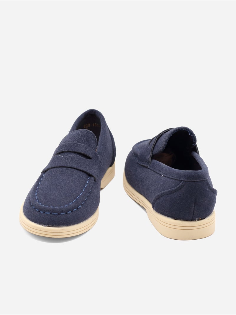 Mocassins com efeito de camurça Azul escuro - Kiabi