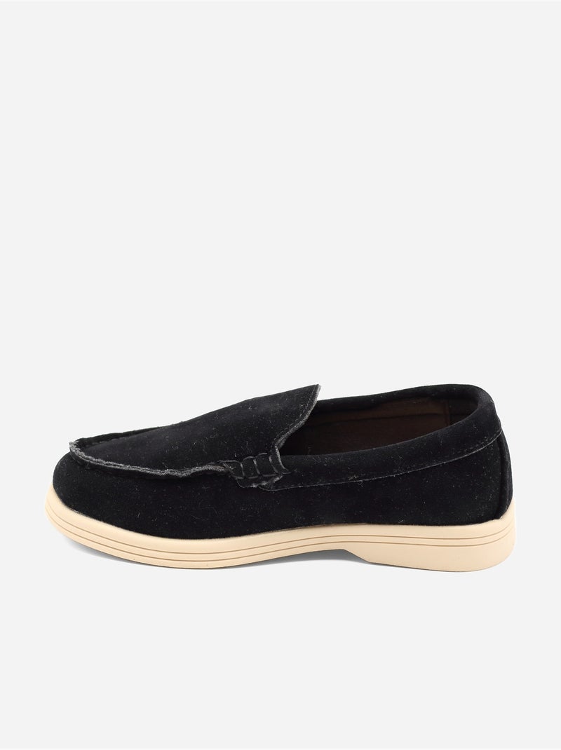 Mocassins com efeito de camurça Preto - Kiabi