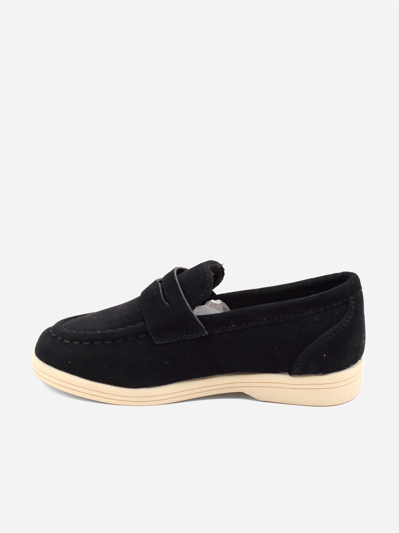 Mocassins com efeito de camurça Preto - Kiabi