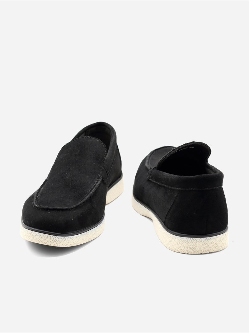 Mocassins com efeito de camurça Preto - Kiabi